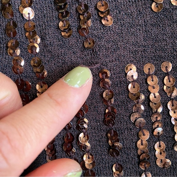 ✨ JONES NEW YORK PLUM COPPER SEQUIN FESTIVE TOP! - Picture 11 of 14